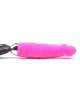 Dildo with Vibration Pink with Black Tail 16 cm 210067