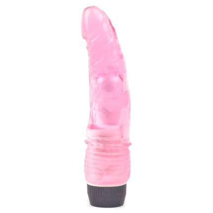 Dildo Realístico com Vibração Rosa Transparente 19 cm,210061