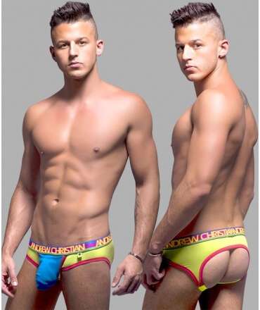 Jockstrap Andrew Christian Peek-A-Boo Locker Room Azul/Lima,600031