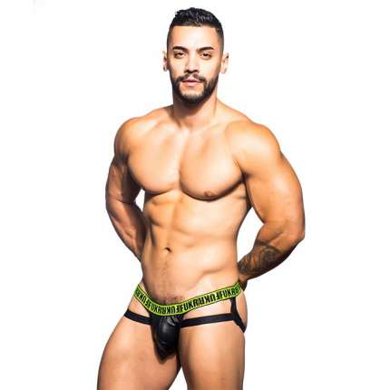 Jockstrap Andrew Christian C-Ring FUKR Preto Neon,600069