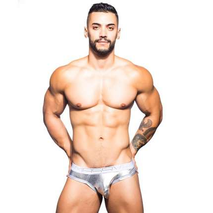 Cueca Andrew Christian MASSIVE Brilliant Prateado,600072