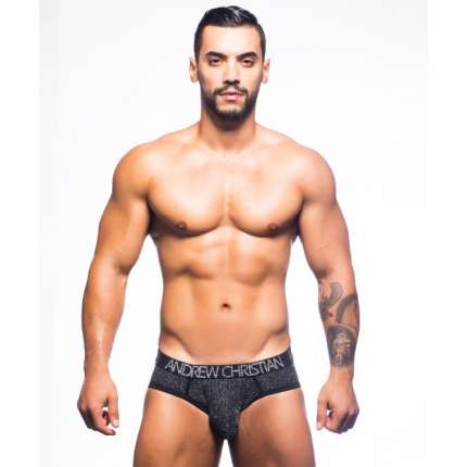 Cueca Andrew Christian Glitz Almost Naked Preto 600074