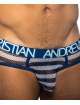 Cueca Andrew Christian Nautical Net Almost Naked Azul Marinho Branco,600079