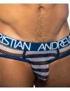 Cueca Andrew Christian Nautical Net Almost Naked Azul Marinho Branco,600079