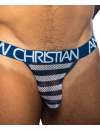 Jockstrap Andrew Christian Nautical Net Azul Marinho Branco,600080