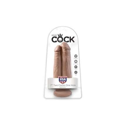 Dildo Realistic King Cock 17.8 cm Two Cocks One Hole Latin King Cock