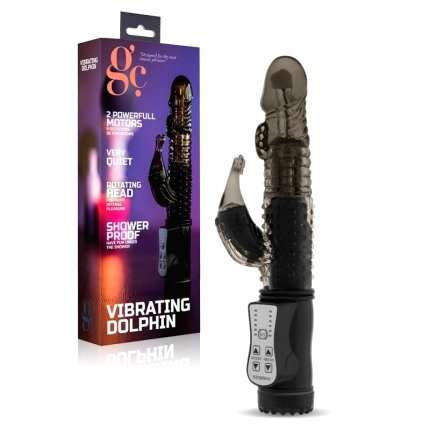 Vibrador Vibrating Dolphin Preto 22 cm,210077