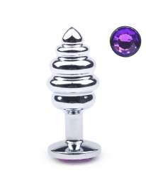 Anal Plug Metal Jewel Purple 8 cm,243024