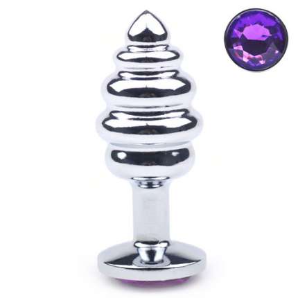 Anal Plug Metal Jewel Purple 8 cm,243024