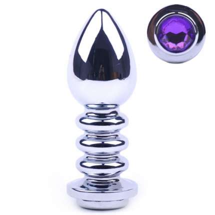 Anal Plug Metal Jewel Purple 11 cm 243029