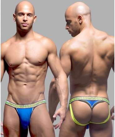 Jockstrap Thong Andrew Christian Almost Naked w/ Show-It Blue 600026