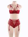 Bra Open and Pant. Red Size Large,179031