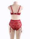 Bra Open and Pant. Red Size Large,179031