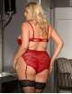 Bra Open and Pant. Red Size Large,179031