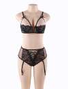 Bra Open and Pant. Black Size Large,179049