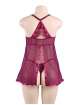 Babydoll R80602 com Pormenores em Veludo Lilás,160069