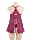 Babydoll R80602 com Pormenores em Veludo Lilás,160069