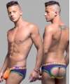 Jockstrap Andrew Christian Peek-A-Boo Locker Room Laranja Neon/Roxo,600005