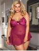 Babydoll R80602P with Details in Velvet Purple Size Large,160070