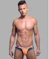 Jockstrap Andrew Christian Peek-A-Boo Locker Room Laranja Neon/Roxo,600005