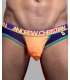 Jockstrap Andrew Christian Peek-A-Boo Locker Room Laranja Neon/Roxo,600005