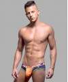 Jockstrap Andrew Christian Peek-A-Boo Locker Room Laranja Neon/Roxo,600005