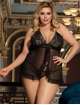 Babydoll R80526-1P Mesh Black Size Large,160075