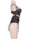 Babydoll R80426P com Ligas Preto Tamanho Grande,160076