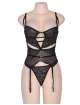 Babydoll R80426P com Ligas Preto Tamanho Grande,160076