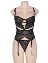 Babydoll R80426P com Ligas Preto Tamanho Grande,160076