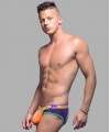 Jockstrap Andrew Christian Peek-A-Boo Locker Room Laranja Neon/Roxo,600005