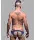 Jockstrap Andrew Christian Peek-A-Boo Locker Room Laranja Neon/Roxo,600005