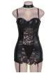 Body R80385P with Garters and Choker Black Size Large