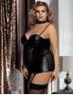 Body R80385P with Garters and Choker Black Size Large