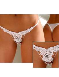 Briefs P5109-2 thong bikini with Jewels White Size Large 176097G