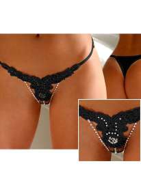 Briefs P5109-2 thong with Jewels Black Size Large,176098