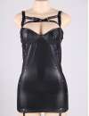 Dress Synthetic Leather with Rivets Black Size Large,