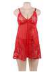 Babydoll Floral Renda Macia Vermelho Tamanho Grande,160082