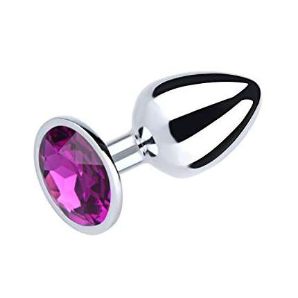 Anal Plug with Jewel, Purple 8 cm,2403632