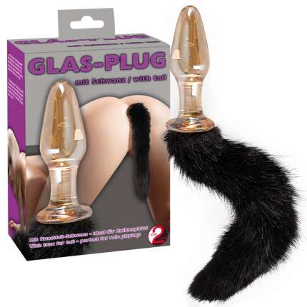 Butt Plug-Glass with a Black Tail 2383768