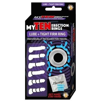 Pack of 10 o Rings for the Penis with a Lubricant, 1303771