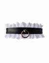 Dog collar Leather with White Lace,3343820