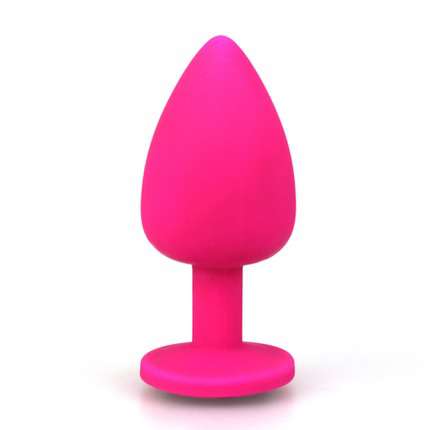 Plug Anal em Silicone Rosa com Jóia Preta 7 cm,2403929