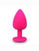 Plug Anal em Silicone Rosa com Jóia Roxa 7 cm,2403934