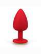 Plug Anal em Silicone Vermelho com Jóia Vermelha 7 cm,2403935