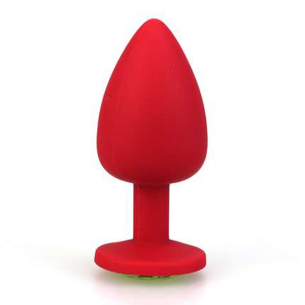 Butt Plug in Silicone, Red Jewel, Red, 7 inch,2403935