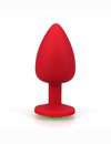 Plug Anal em Silicone Vermelho com Jóia Vermelha 7 cm,2403935