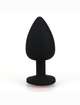 Butt Plug in Silicone is Black and Jewelry, Red 10 cm,2403938