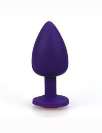 Plug Anal em Silicone Roxo com Jóia Azul 10 cm,2403939