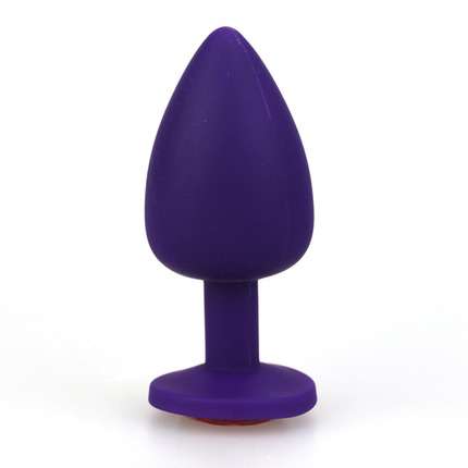 Plug Anal em Silicone Roxo com Jóia Azul 10 cm,2403939